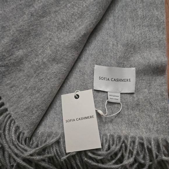 Sofia Cashmere Trentino throw pales blanket- Grey
